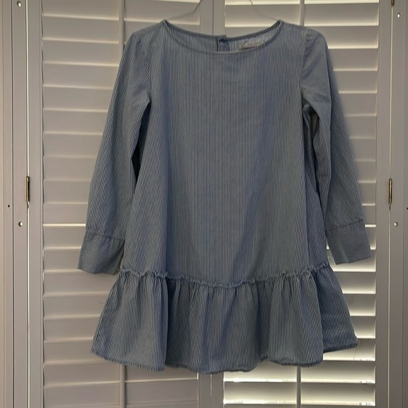 Zara Trafaluc denim dress frayed around the ruffled hem button down the back‎ - Picture 3 of 8